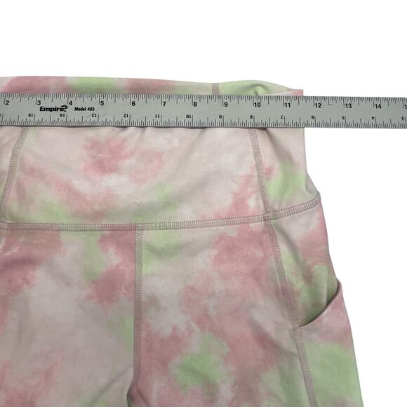 Fabletics PureLuxe Biker Shorts Women's Small Tie Dye Pink White Green - Picture 6 of 6